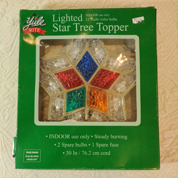 Yule Rite Lighted Star Tree Topper Multicolor Bulbs Indoor Use, New Boxed - Picture 1 of 4